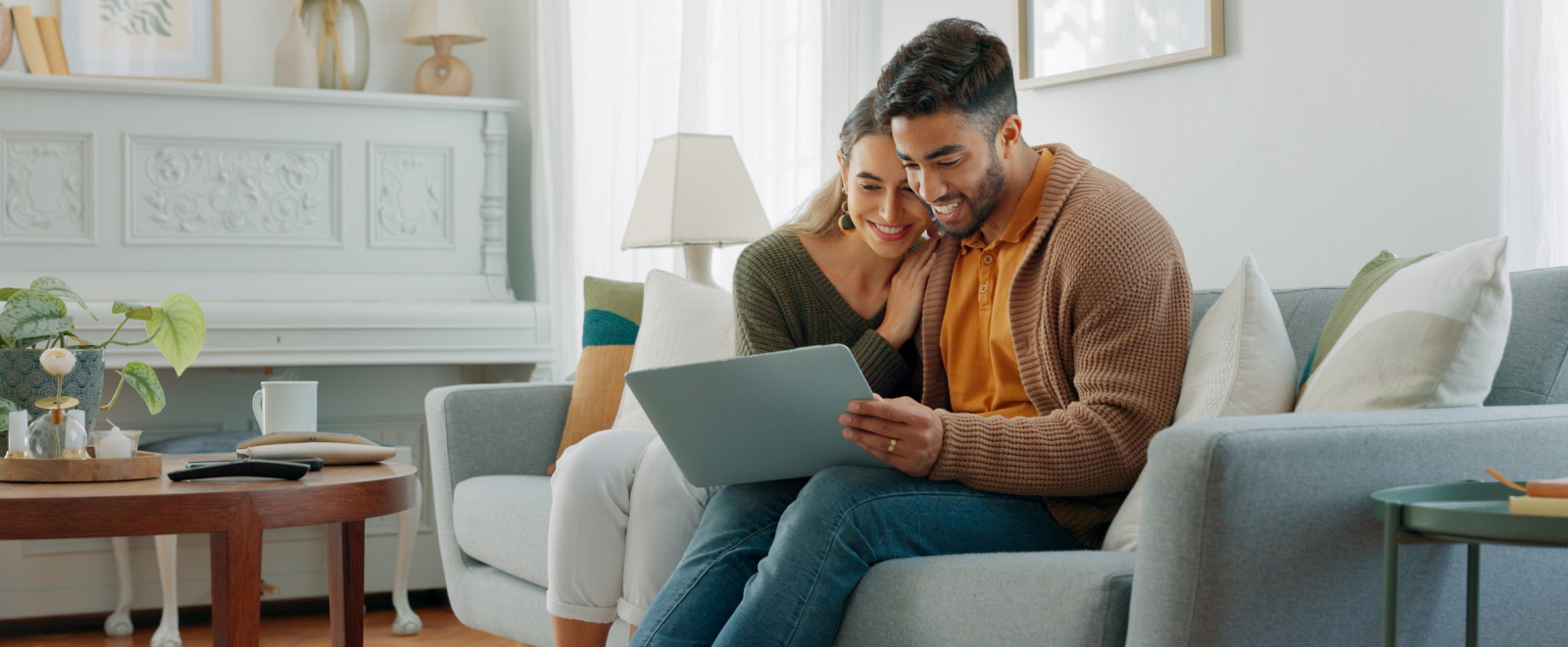 couple using computer